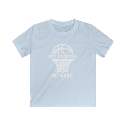 GET BUCKETS GO HARD Kids Basketball Tee