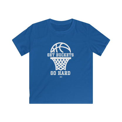 GET BUCKETS GO HARD Kids Basketball Tee